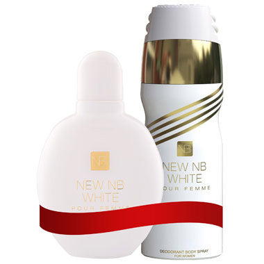 New NB Combo Set (White Perfume + White Deodorant) for Women
