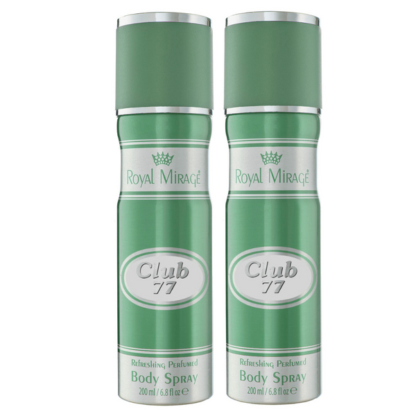 ROYAL MIRAGE Refreshing Perfumed Body Spray Pack of 2 (200ml Each) - Club 77
