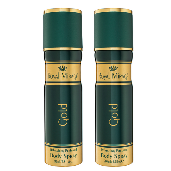 ROYAL MIRAGE Refreshing Perfumed Body Spray Pack of 2 (200ml Each) - Gold