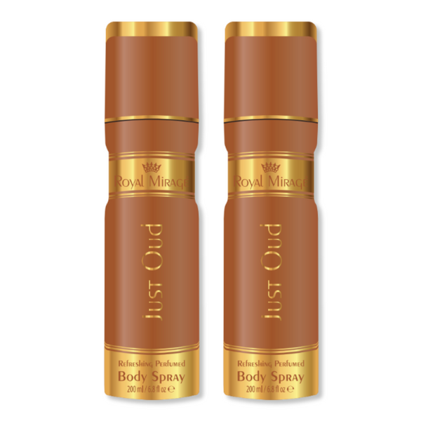 ROYAL MIRAGE Refreshing Perfumed Body Spray Pack of 2 (200ml Each) - Just Oud