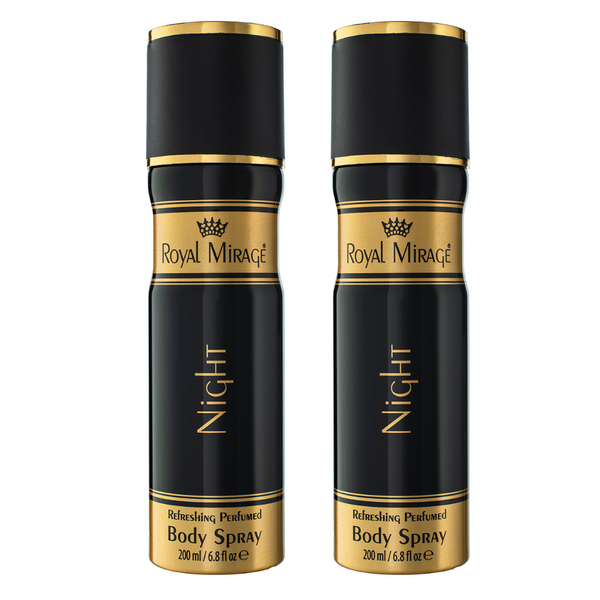 ROYAL MIRAGE Refreshing Perfumed Body Spray Pack of 2 (200ml Each) - Night