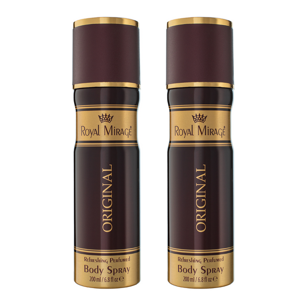 ROYAL MIRAGE Refreshing Perfumed Body Spray Pack of 2 (200ml Each) - Original Brown